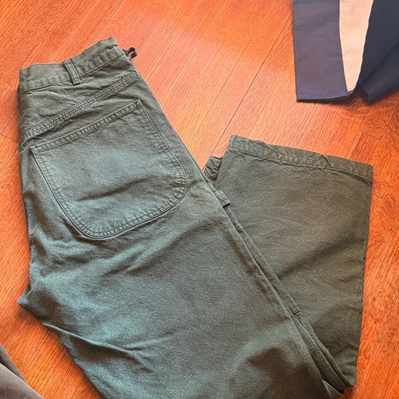 Jesse Kamm Pants - Jesse Kamm Straight Leg Pants in Olive Green